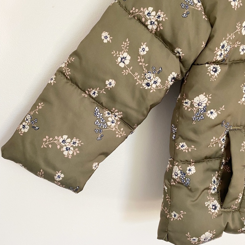 Zara Baby Green Floral Puffer - Picture 4 of 10